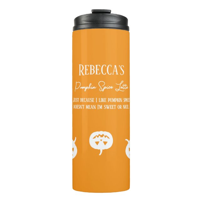 Termo Halloween Calabaza Blanca Spice Sweet or Nice (Anverso)