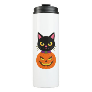 Termo Halloween de Black Cat & Jack-O'-Lantern espeluzna