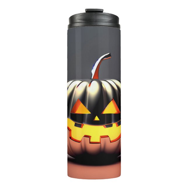 Termo Halloween de calabaza brillante (Anverso)