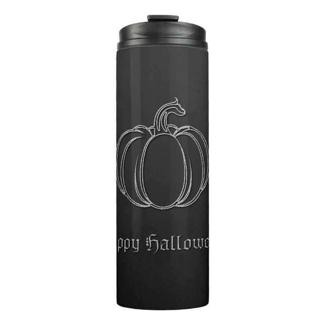 Termo Halloween de calabaza de plata (Anverso)