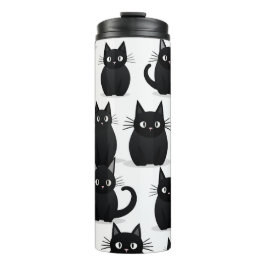 Termo Halloween de gatos negros