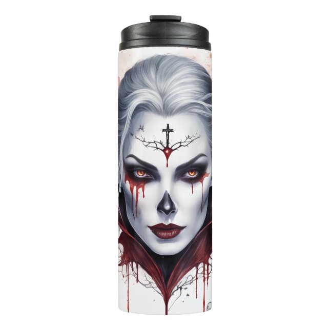 Termo Halloween de la acuarela de vampiros místicos (Anverso)