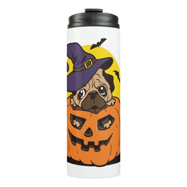 Termo Halloween del perro calabaza, divertido perro de H (Anverso)