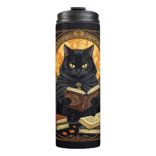 Termo Halloween en tapa dura Un gato leyendo libros