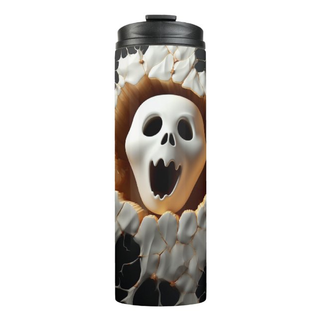 Termo Halloween Fantasma Crackeado De Halloween 3D (Anverso)