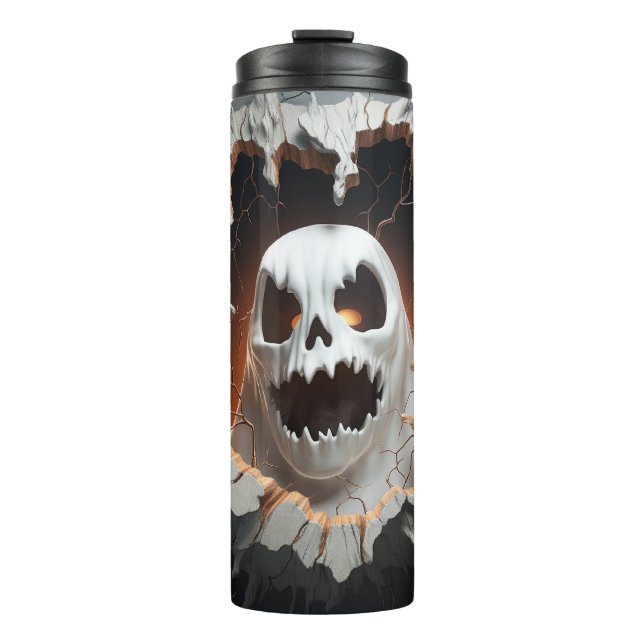 Termo Halloween Fantasma Crackeado De Halloween 3D (Anverso)
