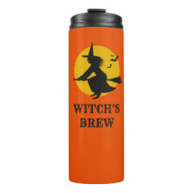 Halloween Flying Witch Thermal Travel Mug