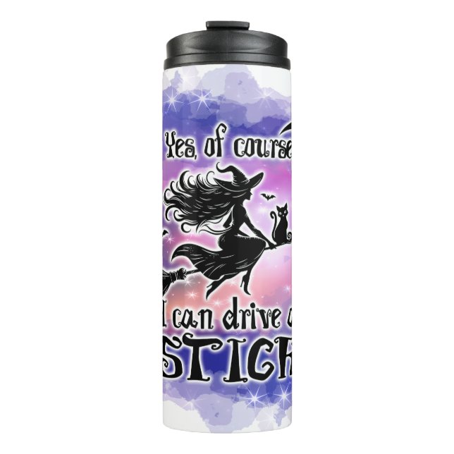 Termo Halloween Funny Witch Riding Broom (Anverso)