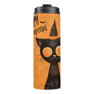 Termo Halloween/gato/calabaza/otoño