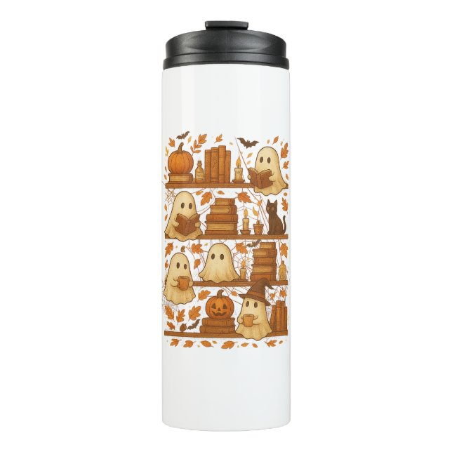 Termo Halloween Ghost Reading Books Lover (Anverso)