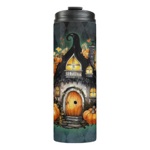 Termo Halloween Gothic Fall Hada Cottage Blue Argyle