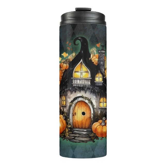 Termo Halloween Gothic Fall Hada Cottage Blue Argyle (Anverso)