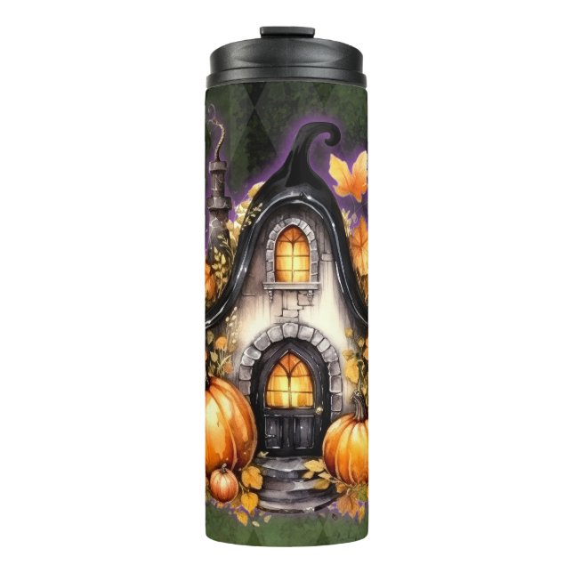 Termo Halloween Gothic Fall Hada Cottage Green Argyle (Anverso)