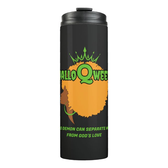 Termo Halloween HALLOQWEEN Afro Queen (Anverso)