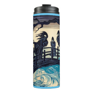 Termo Halloween - Haunted Bridge Woodcut 2