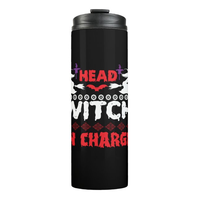 Termo Halloween Head Witch In Charge Birthday (Anverso)
