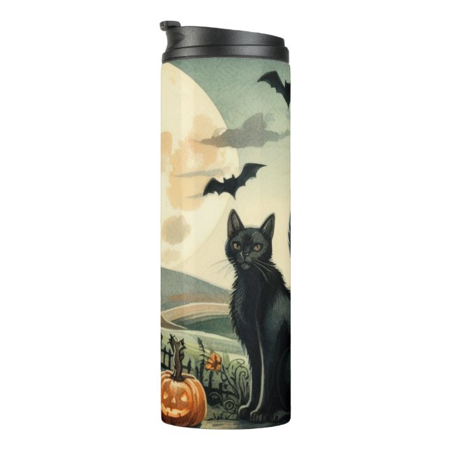 Termo Halloween/otoño/otoño/otoño/calabaza/gato (Rotado hacia la derecha)