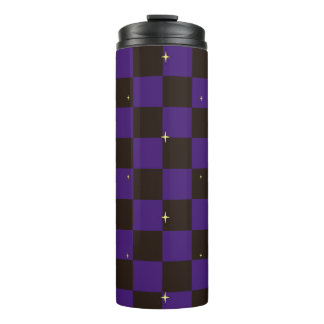 Termo Halloween Plaid Star Pattern Thermal Tumbler