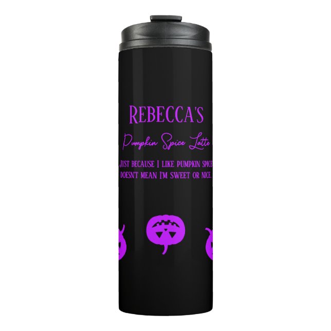 Termo Halloween Purple Pumpkin Spice Sweice o Nice (Anverso)