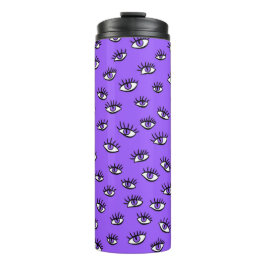 Termo Halloween púrpura de los ojos malvados