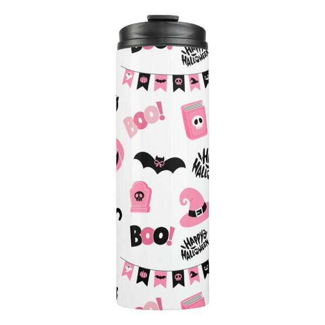Termo Halloween rosa y negro (Anverso)