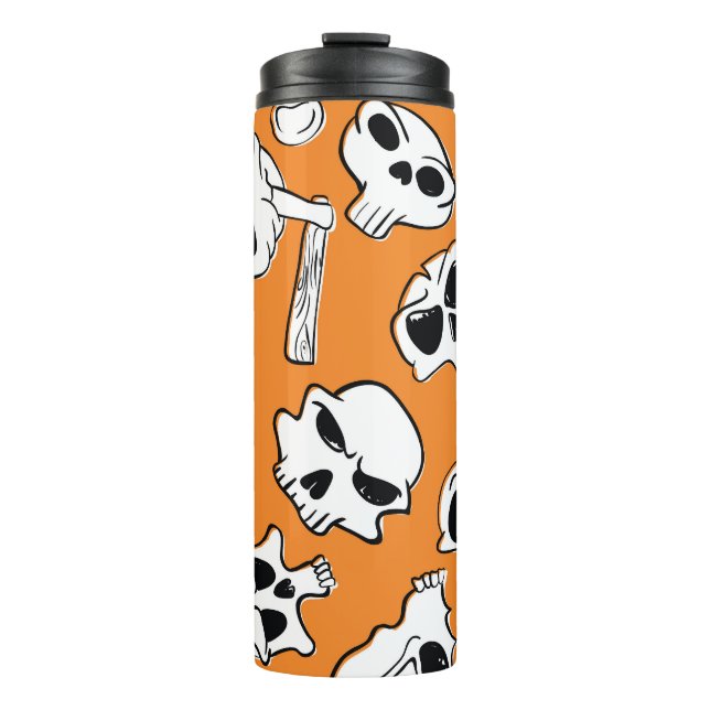Termo Halloween Skulls Bones Doodle Pattern (Anverso)