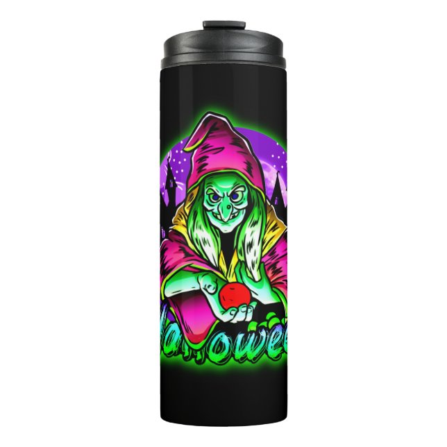 Termo Halloween Spooky Green Witch Magic Gorra Apple (Anverso)