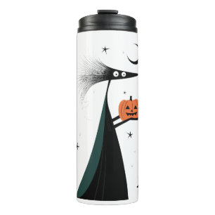 Termo Halloween Spooky Witch and Pumpkin White