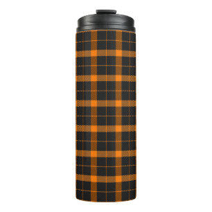 Termo Halloween Tartan plaid. Scottish pattern in orange