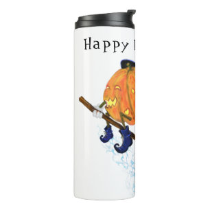 Termo Halloween Thermal Tumbler Witch Pumpkin Flying
