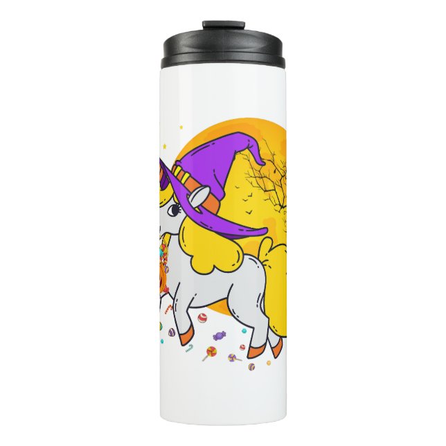 Termo Halloween Unicornio Chicas Camisas mujeres bruñen  (Anverso)