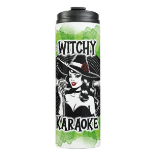 Termo Halloween Vintage Pin-up Witchy Karaoke