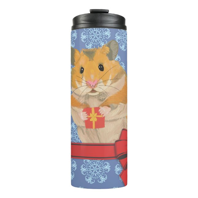 Termo Hamster de Navidades de copas de nieve (Anverso)