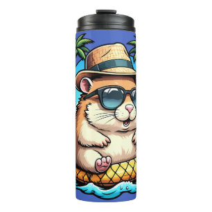 Termo Hámster Tropical en Flotador de Piña Lindo Verano