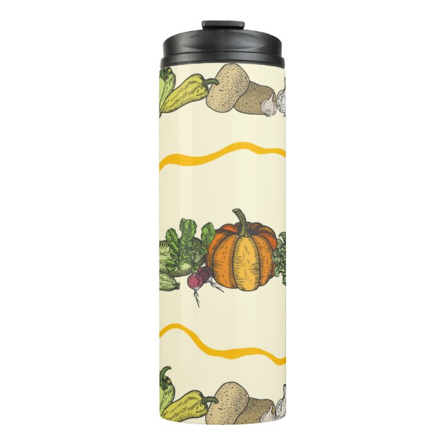Termo Hand drawn seamless pattern of natural vegetables  (Anverso)