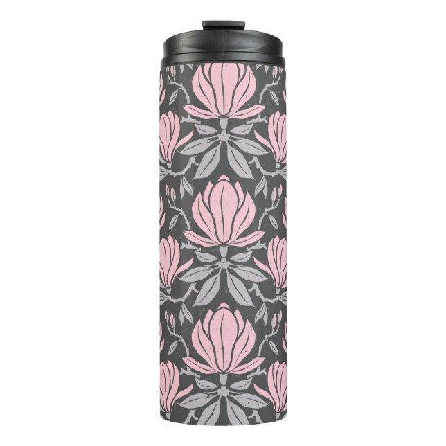 Termo Hand-drawn seamless pattern with magnolia flowers. (Anverso)