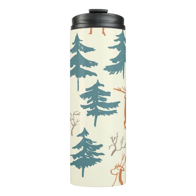 Termo Hand drawn winter seamless pattern with deer and p (Anverso)