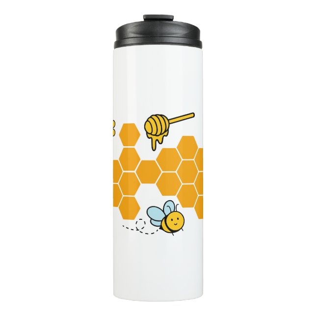 Termo Happy Cute Bee Comb Funny Honey Pattern (Anverso)