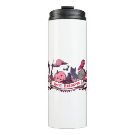 Termo Happy Halloween Banner with Castle, Pumpkin, Black