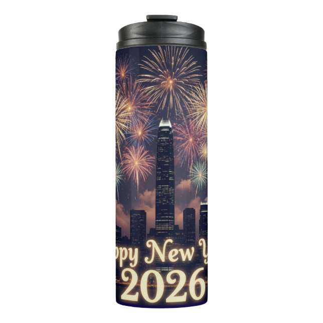 Termo Happy New Year Bottle | Stylish Celebration Drinkw (Anverso)