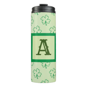 Termo Happy St Patrick's clover - Monograma de shamrock