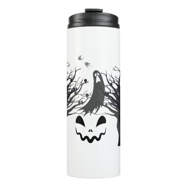 Termo Haunted Forest Ghost Thermal Tumbler – Dark & Spoo (Anverso)