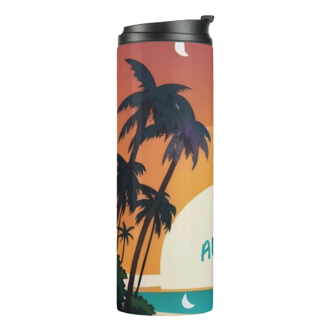 Termo Hawai/Aloha/Tropical/playa (Rotado hacia la izquierda)