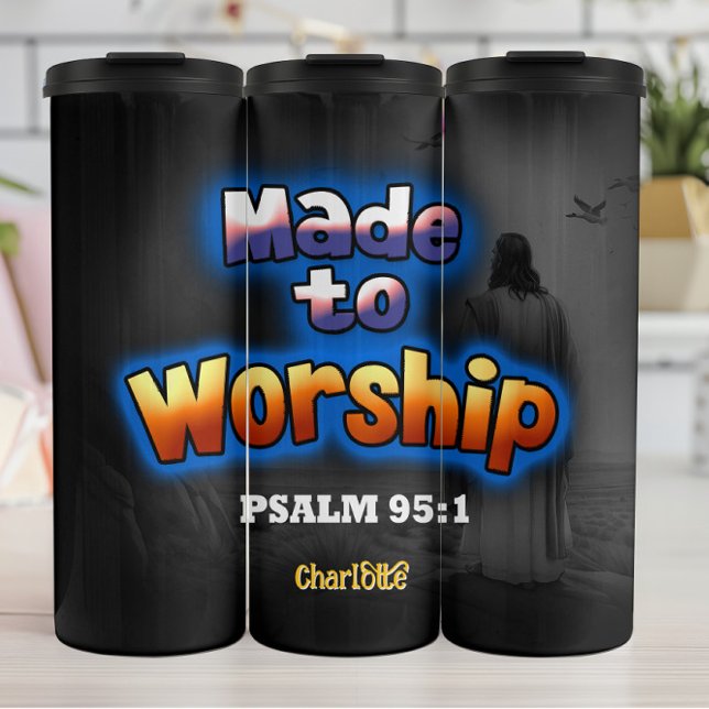 Termo Hecha para adorar el salmo 95:1 (Subido por el creador)