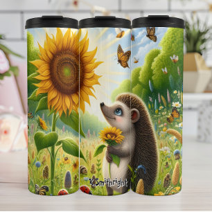 Termo Hedgehog Huele un girasol