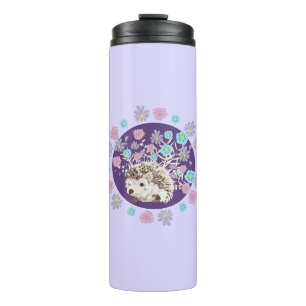 Termo Hedgehog y flores