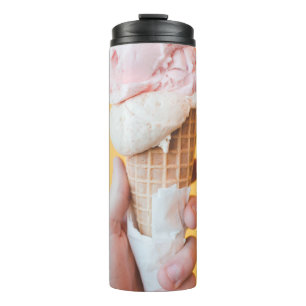 Termo Helado de fresa en cono