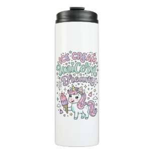 Termo Helado de Unicornio Sueño de Unicornio Mono Pastel