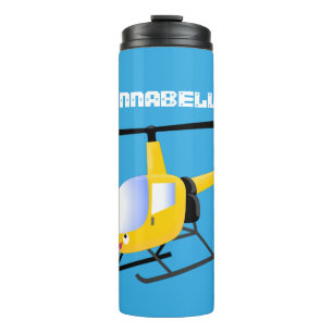 Termo Helicóptero de personalizado alegre amarillo lindo