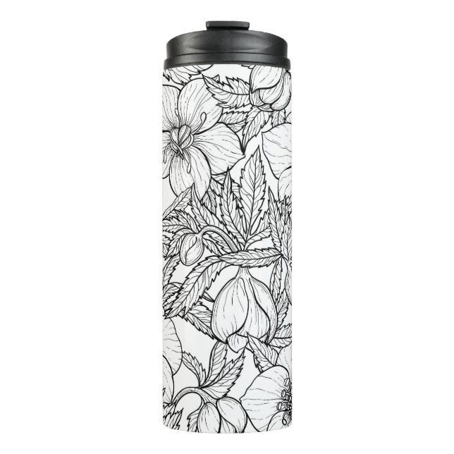 Termo Hellebores en blanco y negro (Anverso)